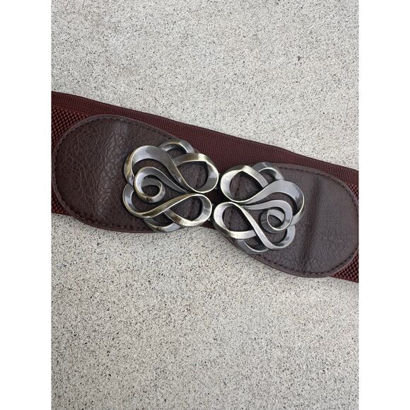 Vintage Filigree Belt Stretchy 28 29 30 brown 1990s Victorian ethereal witchy - Picture 3 of 6